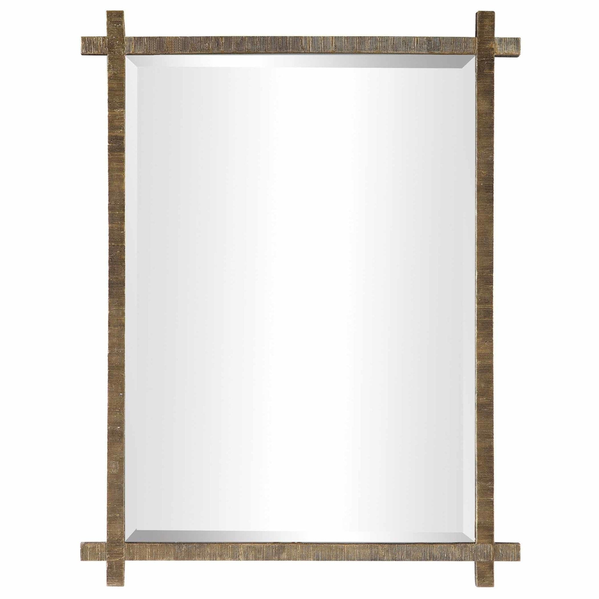 Uttermost 09548 Abanu 39 3 4 X 30 Rectangular Beveled Resin Framed Wall Mounted Bathroom Mirror Antique Gold