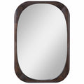 Uttermost 09552 Sheldon 38 X 26 Rectangular Flat Wood Framed Accent Mirror Dark Walnut