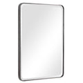 Uttermost 09605 Aramis 36 X 24 Contemporary Thin Framed Wall Mirror Distressed Silver Leaf