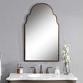 Uttermost 12668 P Brayden Arched Mirror With Metal Frame Textured Dark Brown