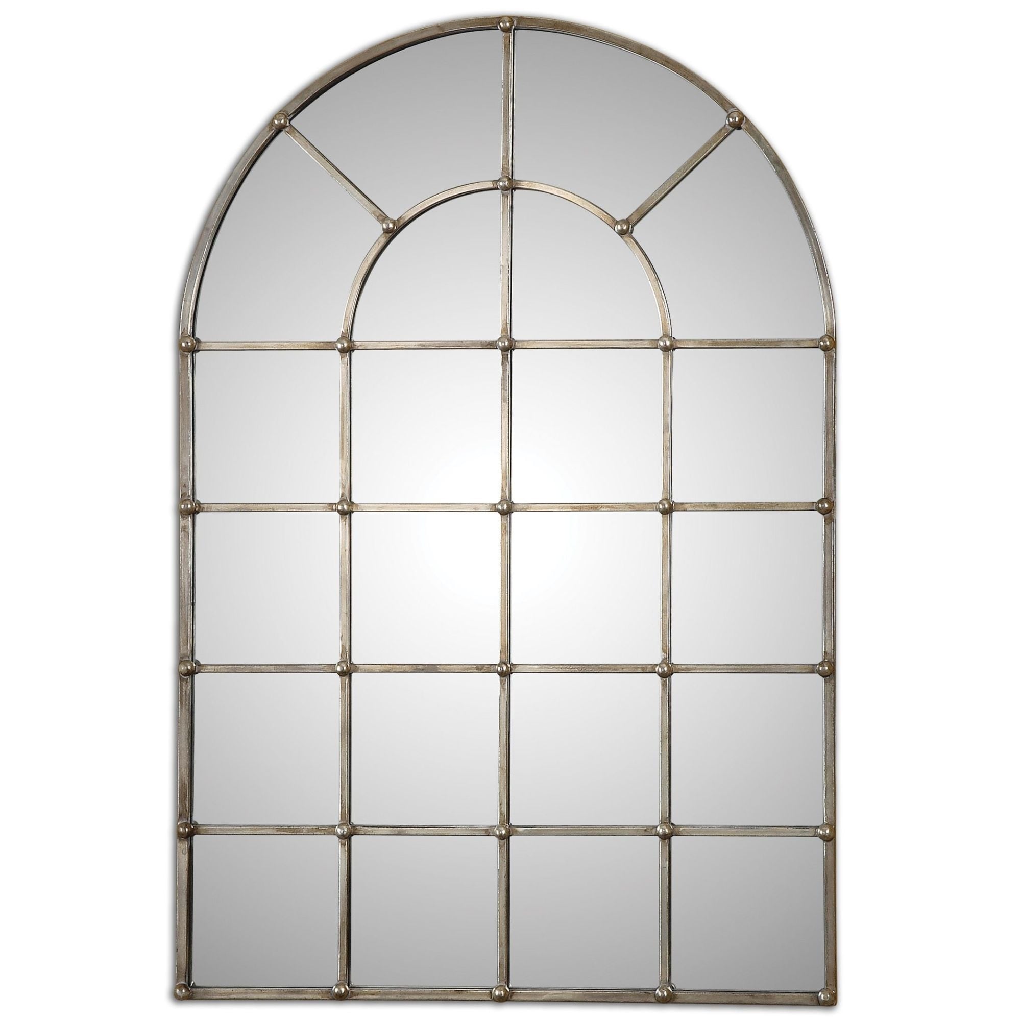 Uttermost 12875 Barwell Arch Window Mirror Oxidized Silver