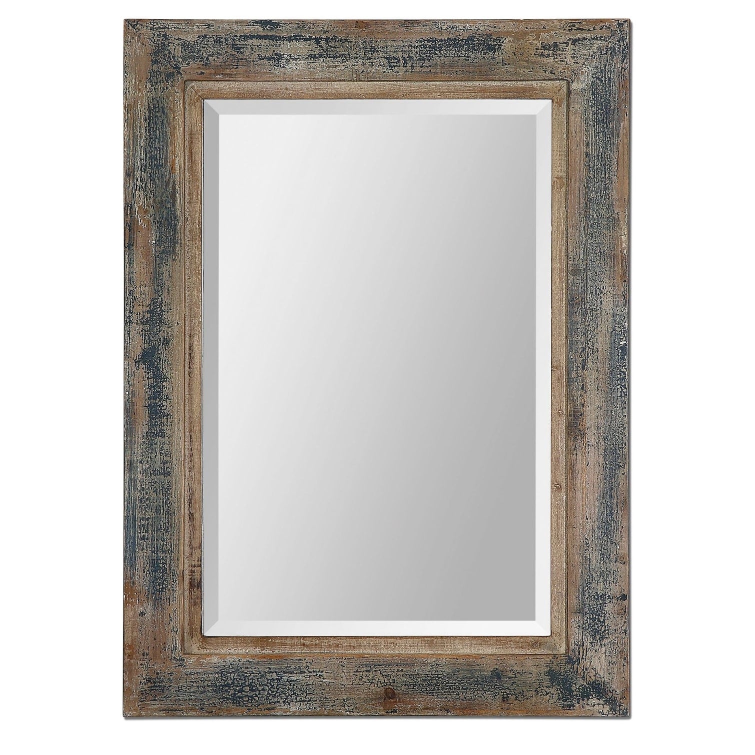 Uttermost 13829 Bozeman Distressed Blue Mirror Heavily Distressed Slate Blue