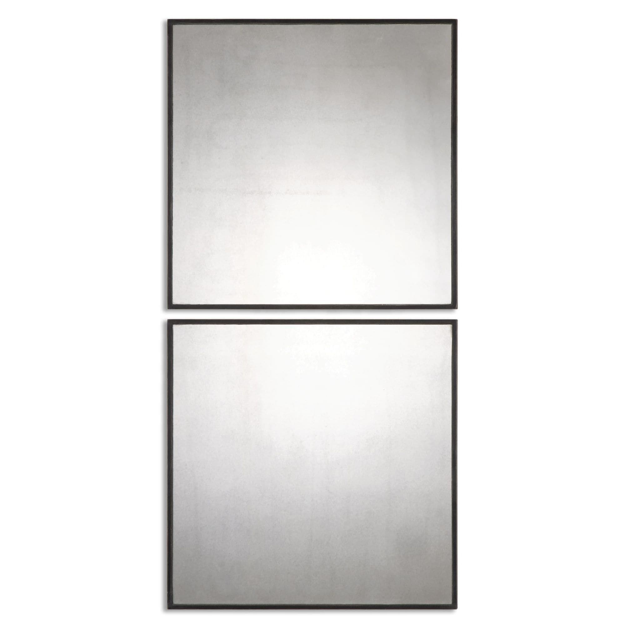 Uttermost 13932 Matty Squares Wall Mirror 2 Piece Set Antiqued Mirror