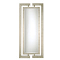 Uttermost 14097 B Jamal Beveled Mirror With Open Detail Dual Wood Frames Scratched Silver Leaf