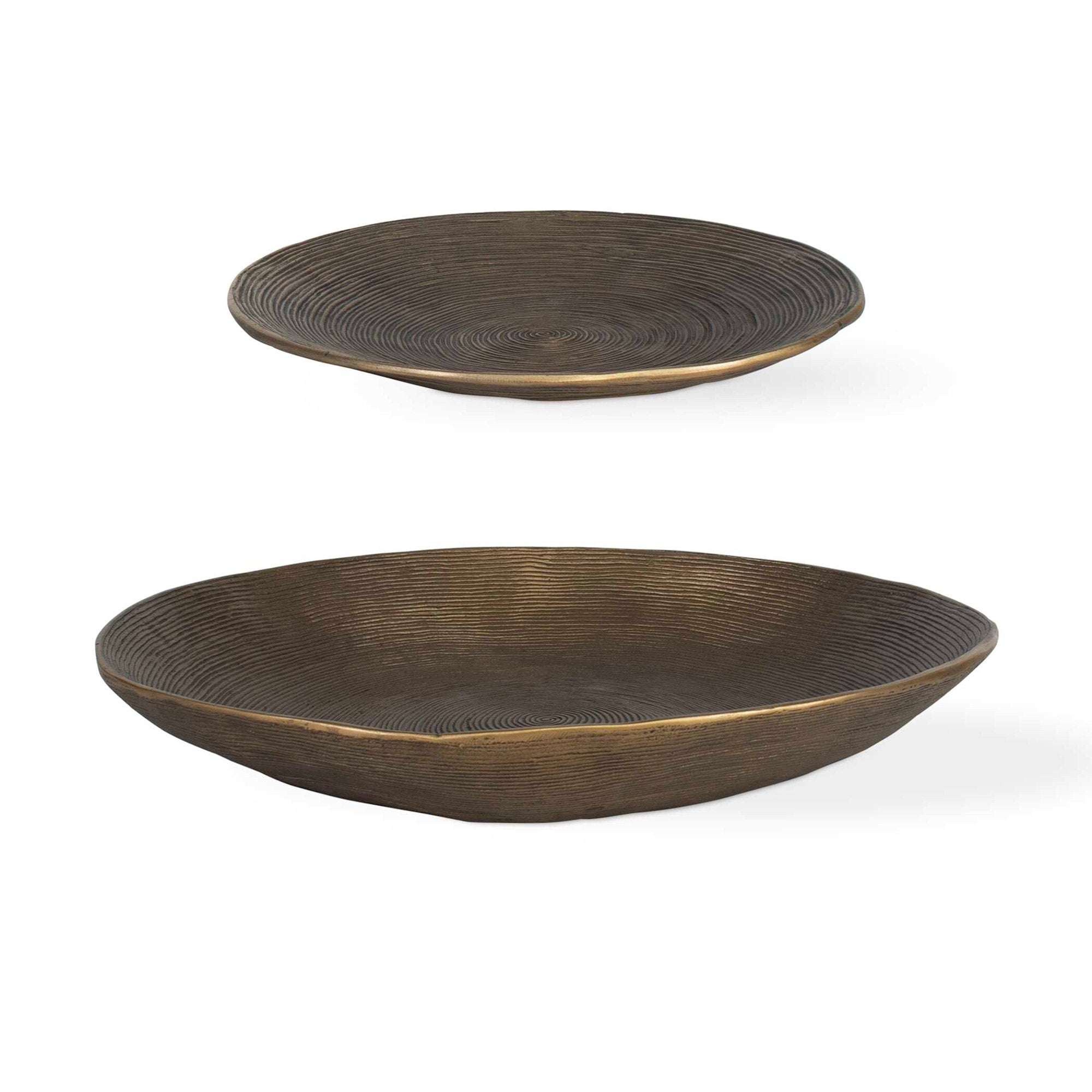 Uttermost 18255 Stratum 18 Wide Aluminum Decorative Bowls Set Of 2