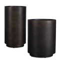 Uttermost 18276 Volcan 12 Wide Iron Outdoor Planters Set Of 2