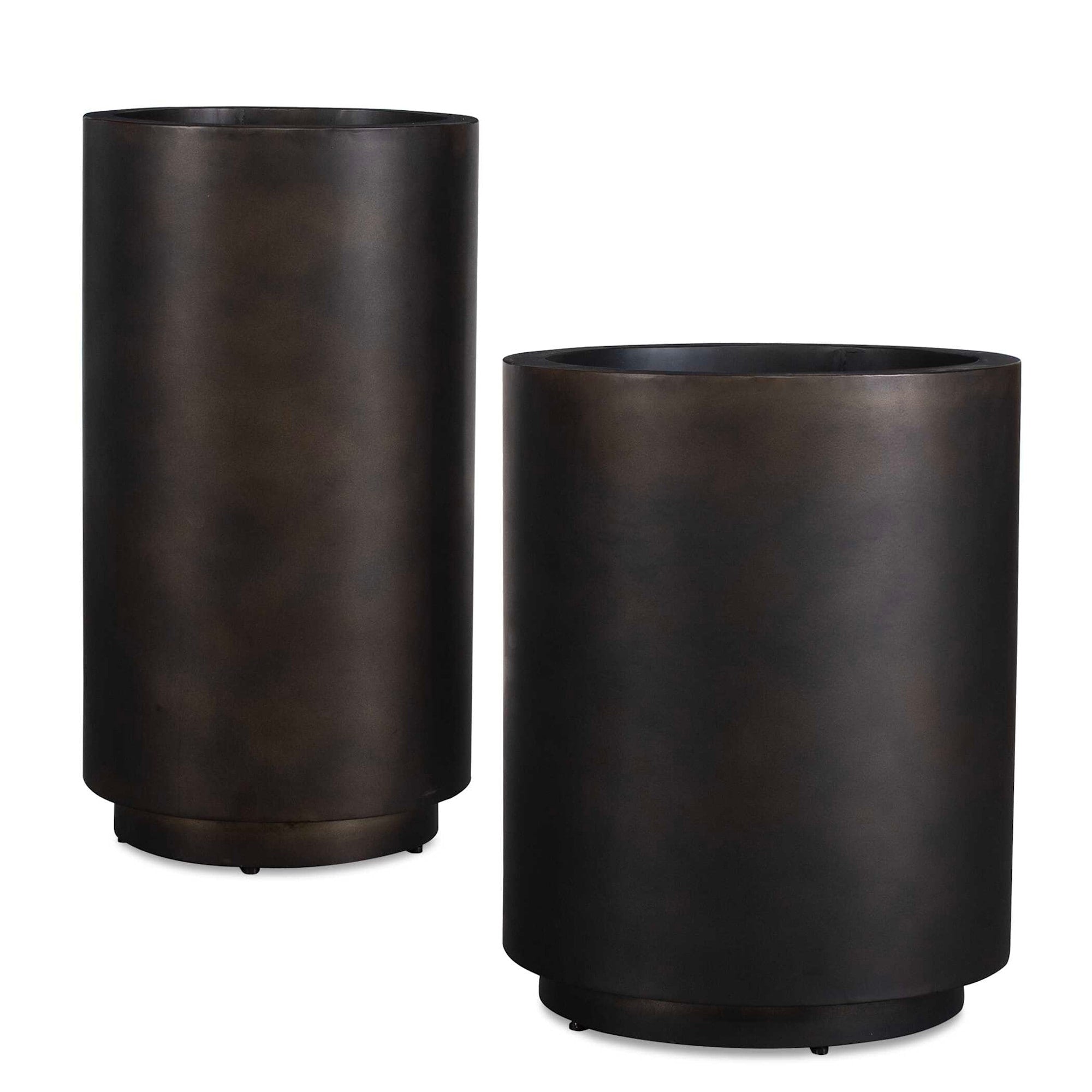Uttermost 18276 Volcan 12 Wide Iron Outdoor Planters Set Of 2