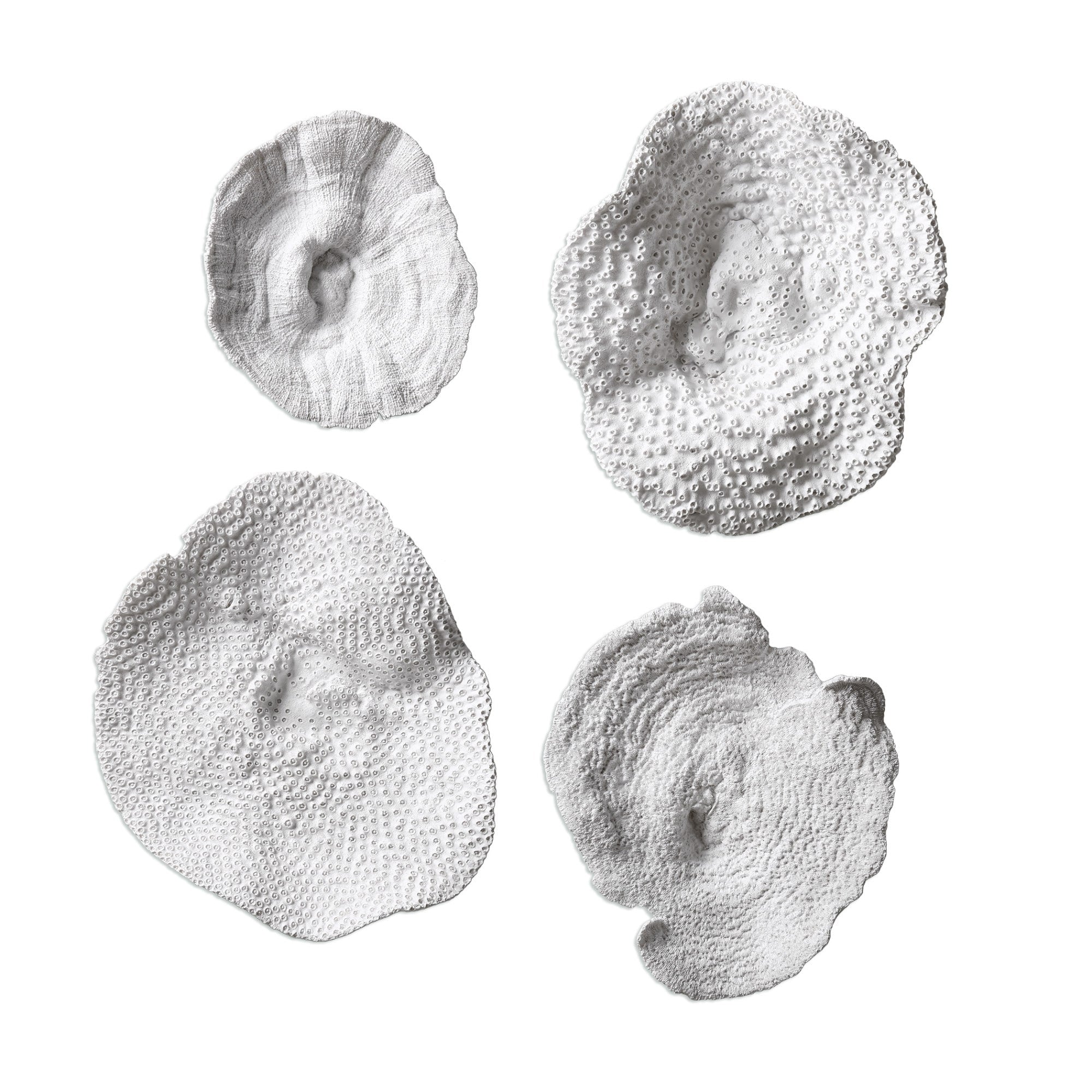 Uttermost 20170 Sea Coral Four Piece Wall Sculpture Set By Grace Feyock Antique White