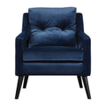 Uttermost 23318 Obrien 28 Inch Wide Wood Frame Accent Chair With Fabric Upholst Blue Velvet