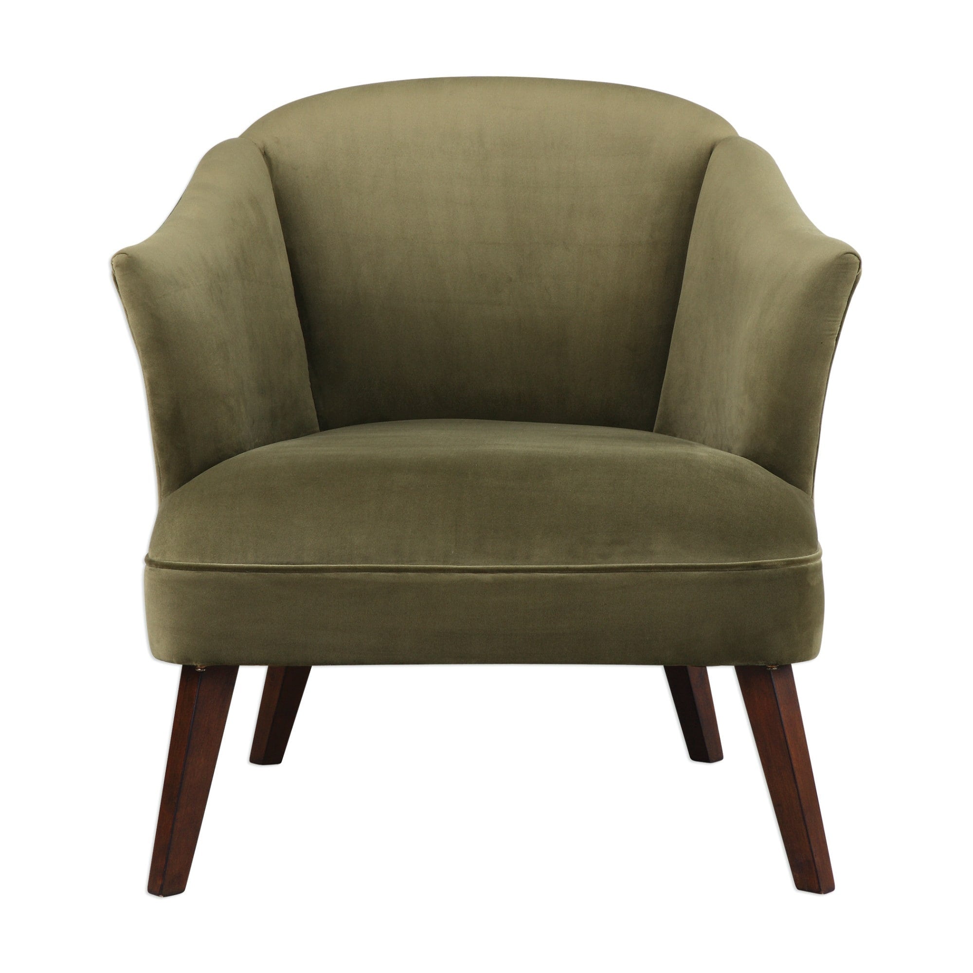 Uttermost 23321 Conroy 30 1 2 Inch Wide Wood Frame Accent Chair With Fabric Upho Olive Velvet