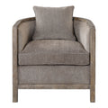 Uttermost 23359 Viaggio 29 Inch Tall Wood Framed Arm Chair With Fabric Upholster Grey N A