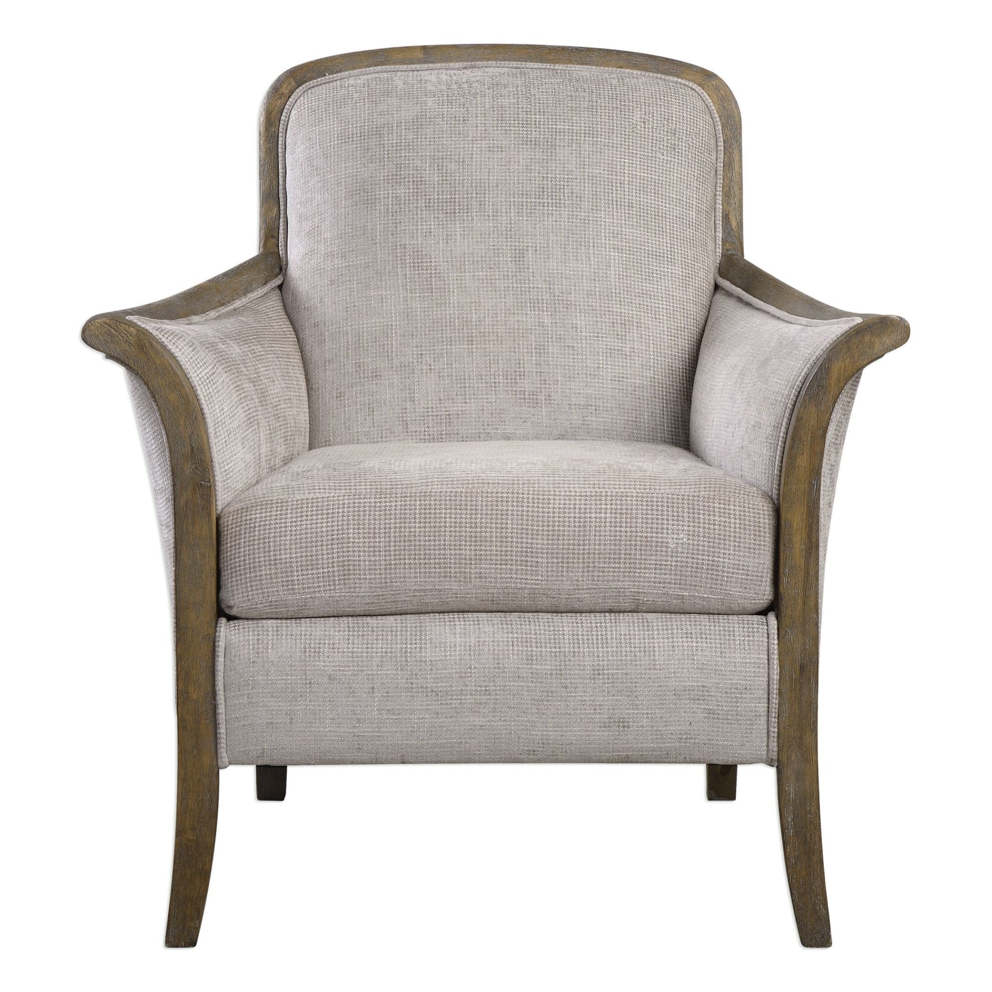 Uttermost 23369 Brittoney 32 Inch Tall Wood Framed Arm Chair With Fabric Upholst Stone N A