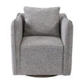 Uttermost Corben 29 Wide Shelter Arm Wood Frame Swivel Accent Chair Natural Stone