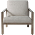 Uttermost 23525 Wills 30 Wide Stainless Steel Framed Fabric Upholstered Arm Chair Warm Oatmeal Brass