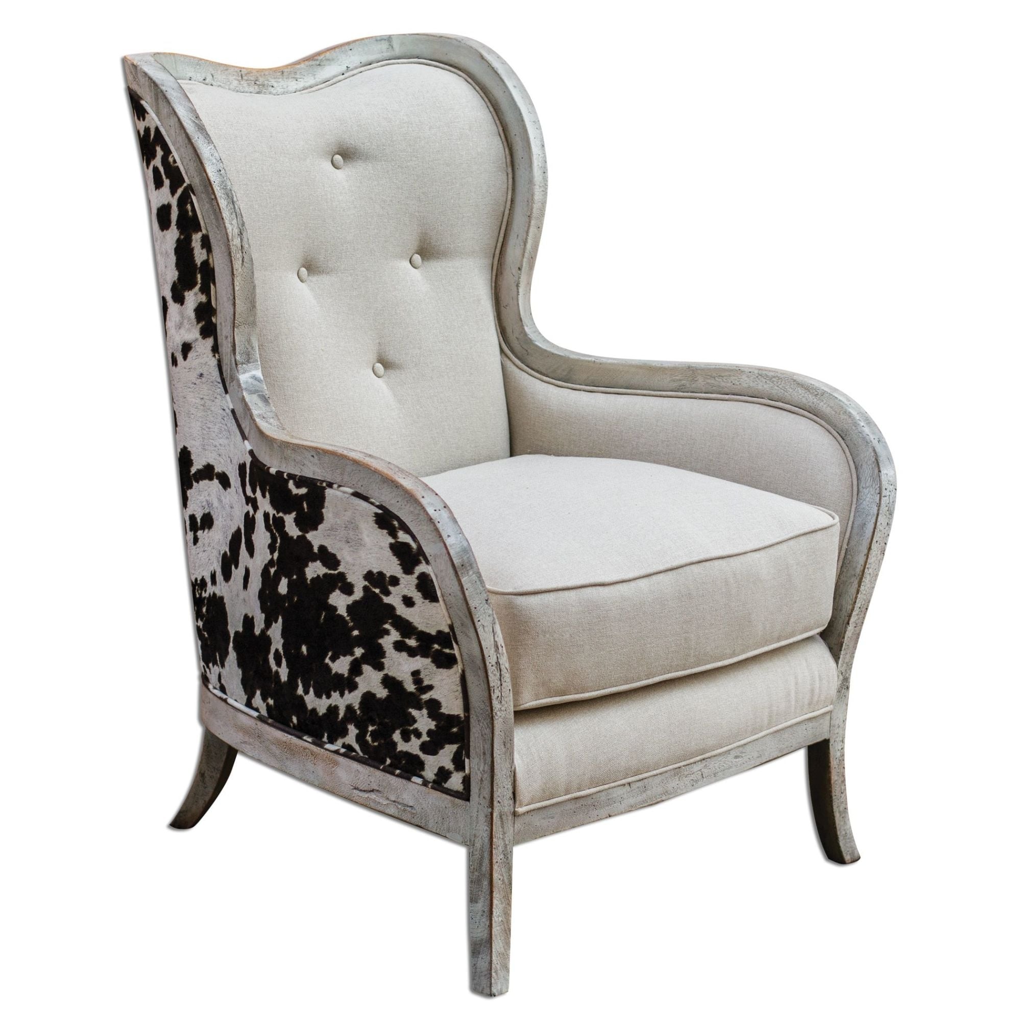 Uttermost 23611 Chalina Velvet Chair Wood And Linen N A