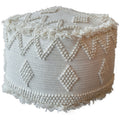 Uttermost Uriah 18 Wide Cotton And Wool Ottoman Pouf Ivory
