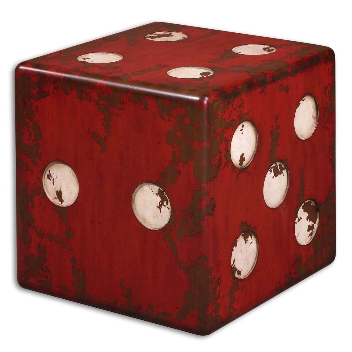 Uttermost 24168 Dice Accent Table Burnt Red