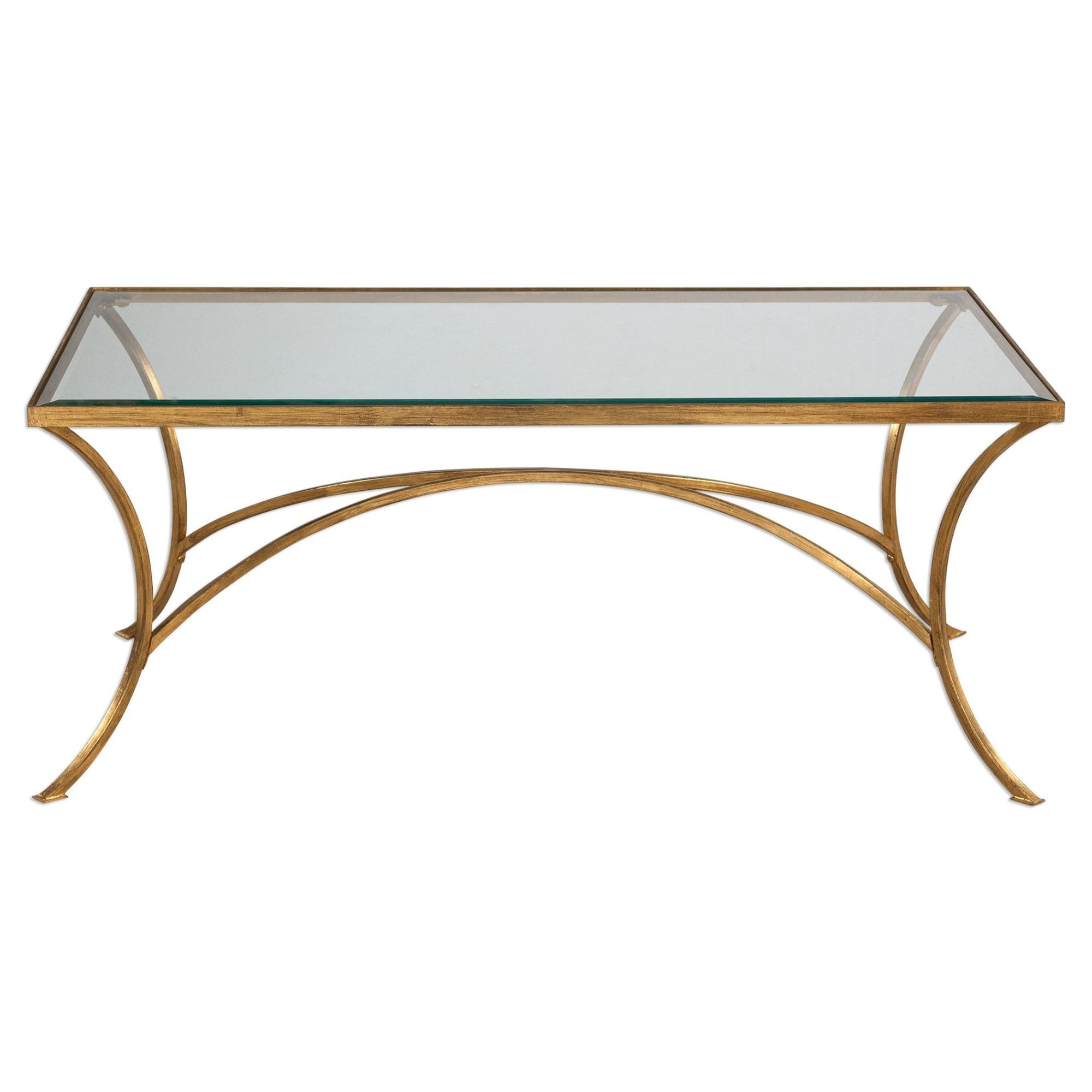 Uttermost 24639 Alayna 48 Wide Metal Coffee Table Antiqued Gold Leaf N A