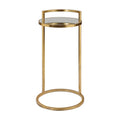 Uttermost Cailin 14 Wide Luxe Couch Iron Accent Table With Mirrored Bright Gold Leaf