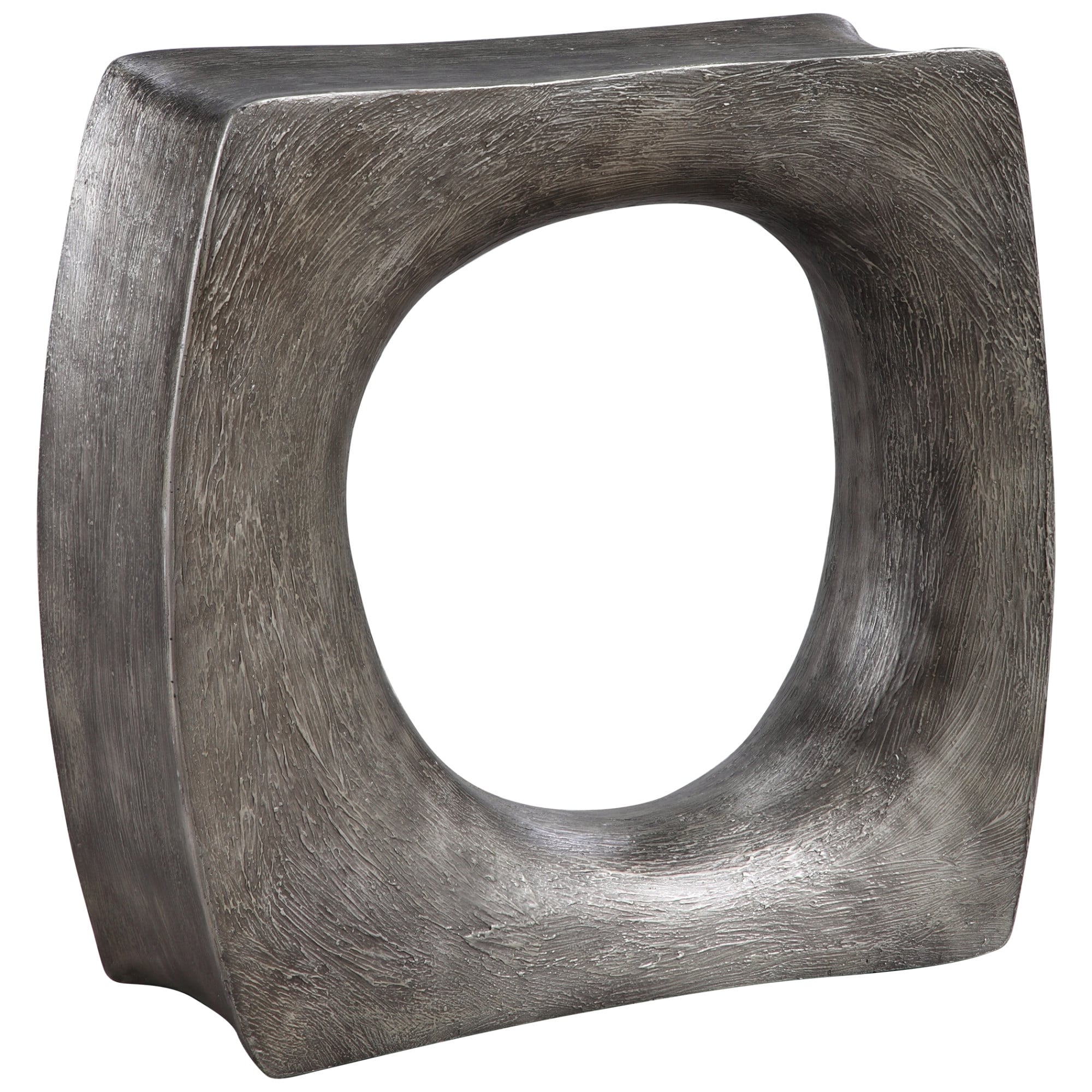 Uttermost 24940 Valira 24 Wide Resin Side Table Antique Silver