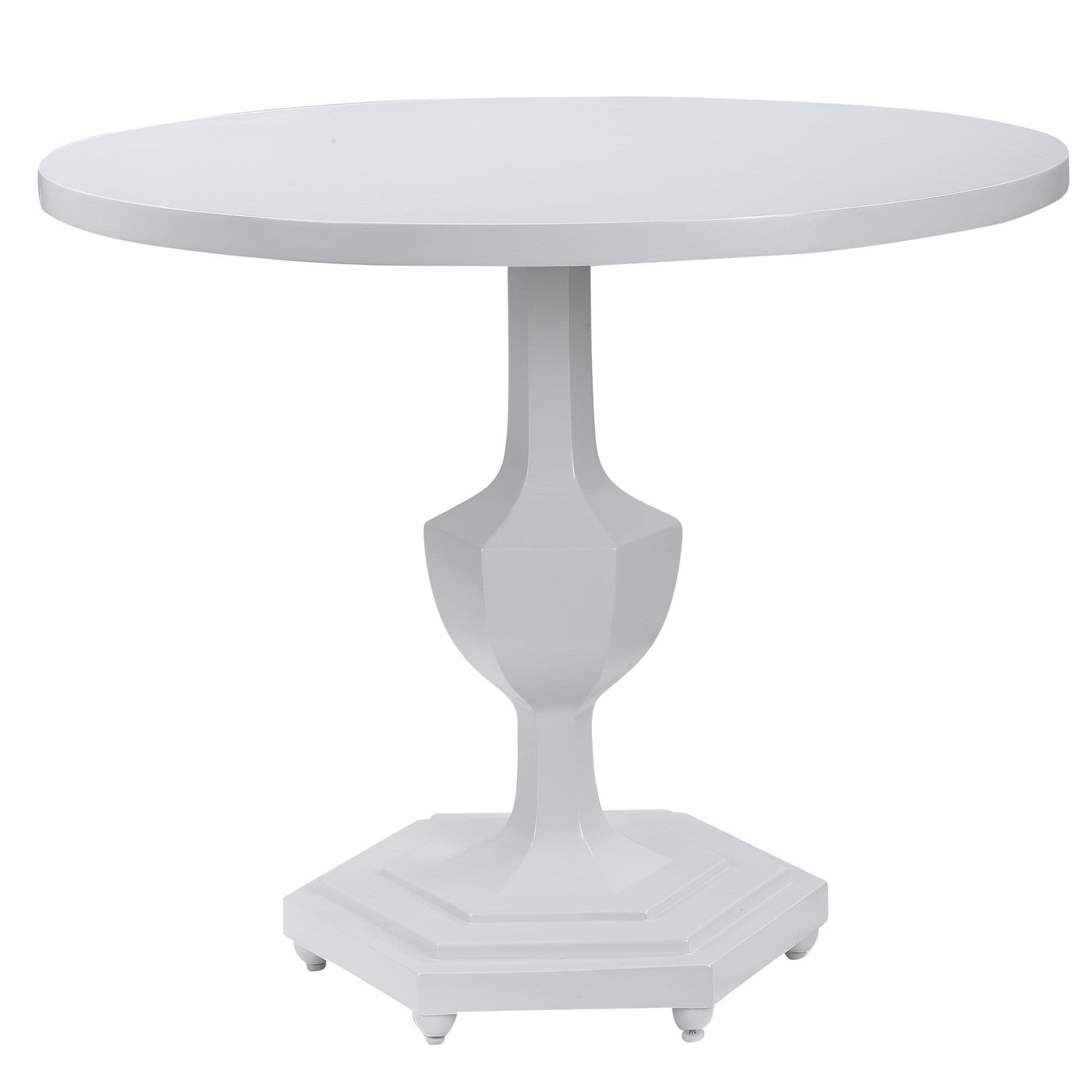 Uttermost 24945 Kabarda 32 Diameter Updated Traditional Foyer Table Gloss White