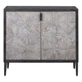 Uttermost 24957 Laurentia 37 Wide 2 Shelf Lodge Style Accent Cabinet Light Gray Black