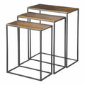 Uttermost Coreene 3 Piece Aluminum Top Iron Nesting Table Set Aged Black Antique Bronze