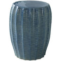 Uttermost 25154 Harbor 15 Wide Framed Earthenware Garden Stool Aqua Blue