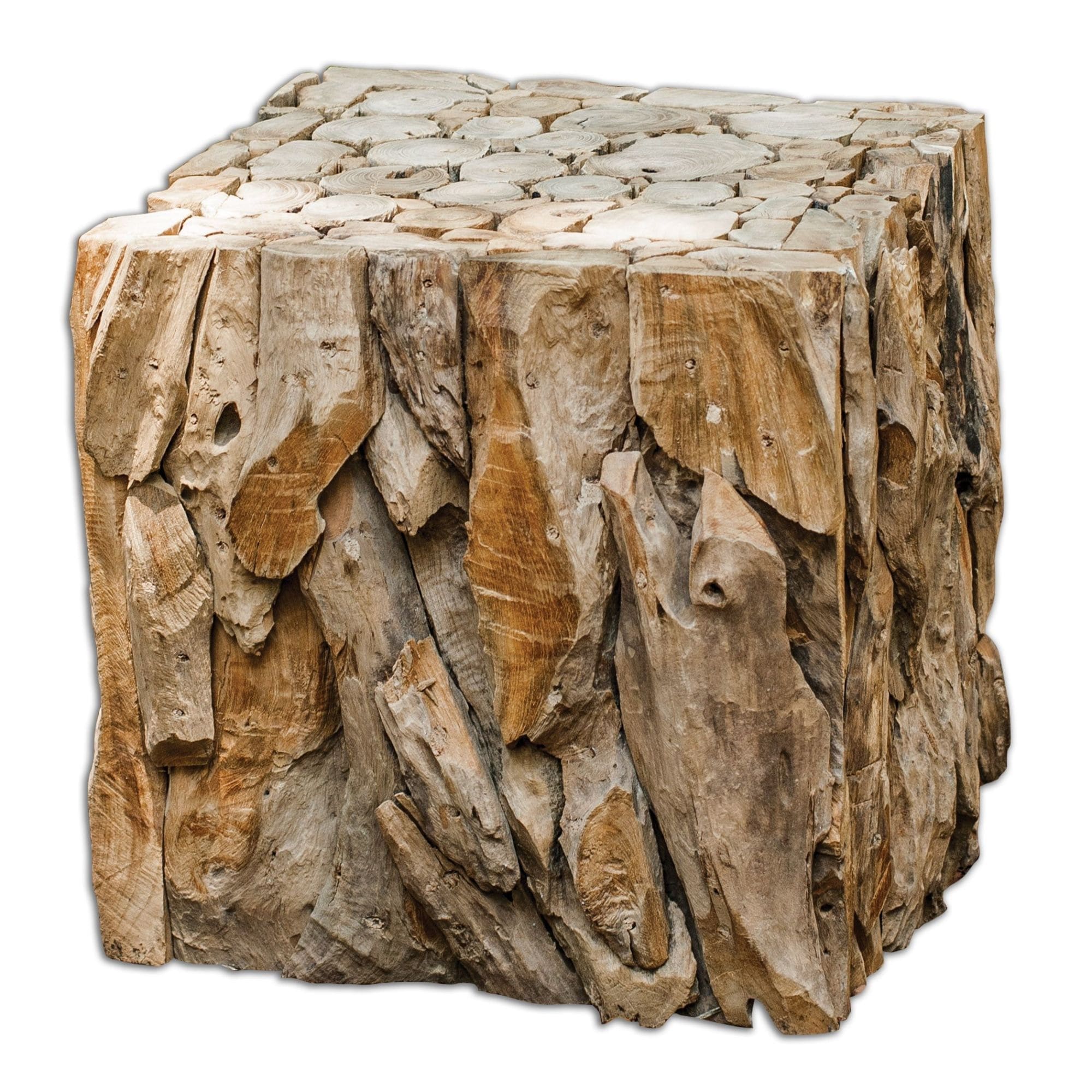 Uttermost 25592 Teak Root Bunching Cube Reclaimed Teak