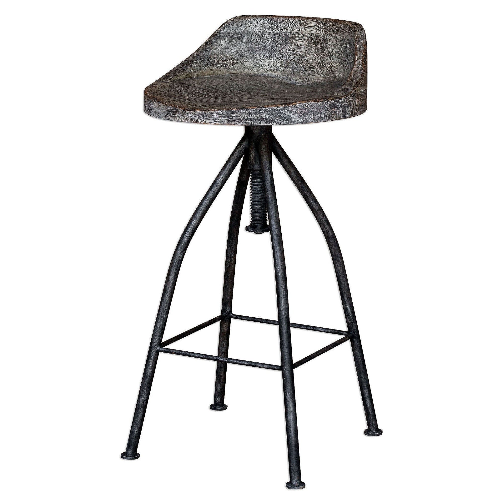 Uttermost 25726 Kairu 35 X 16 Bar Stool Grey Glaze