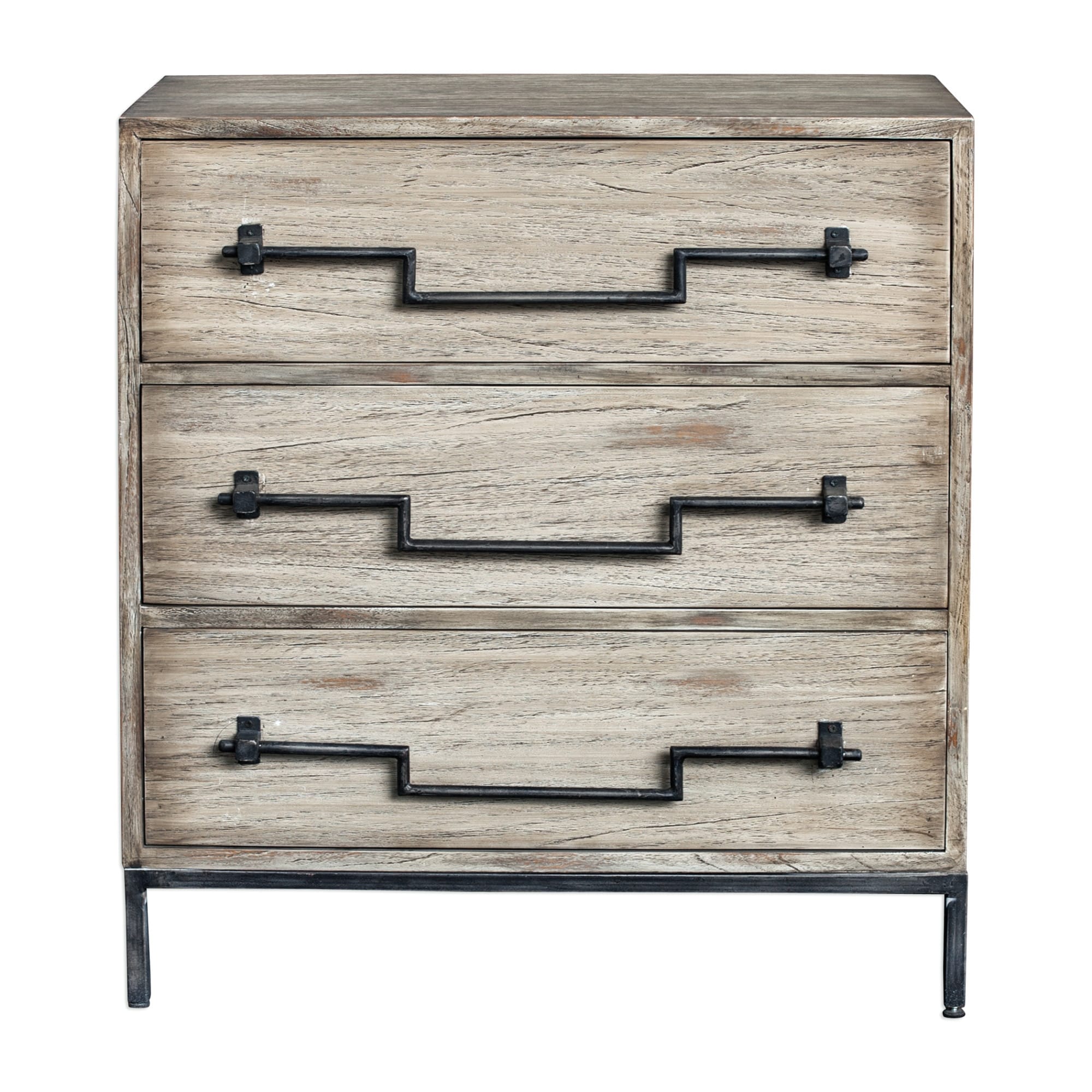 Uttermost 25810 Jory 30 Wide Mango Wood Dresser With Iron Base By Matthew Williams Aged Ivory