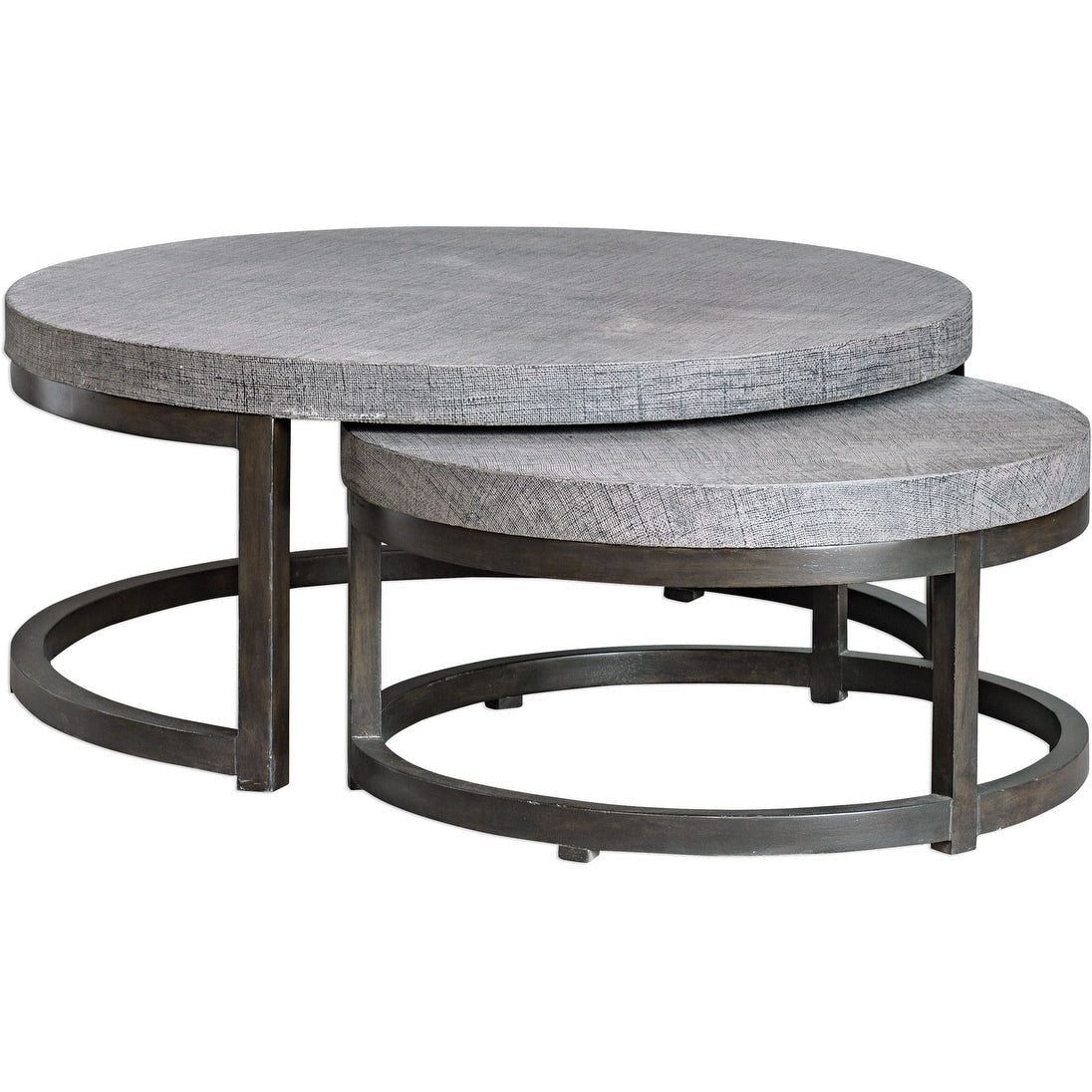 Uttermost Aiyara 42 1 2 Wide Industrial Urban Nesting Coffee Tables Gray