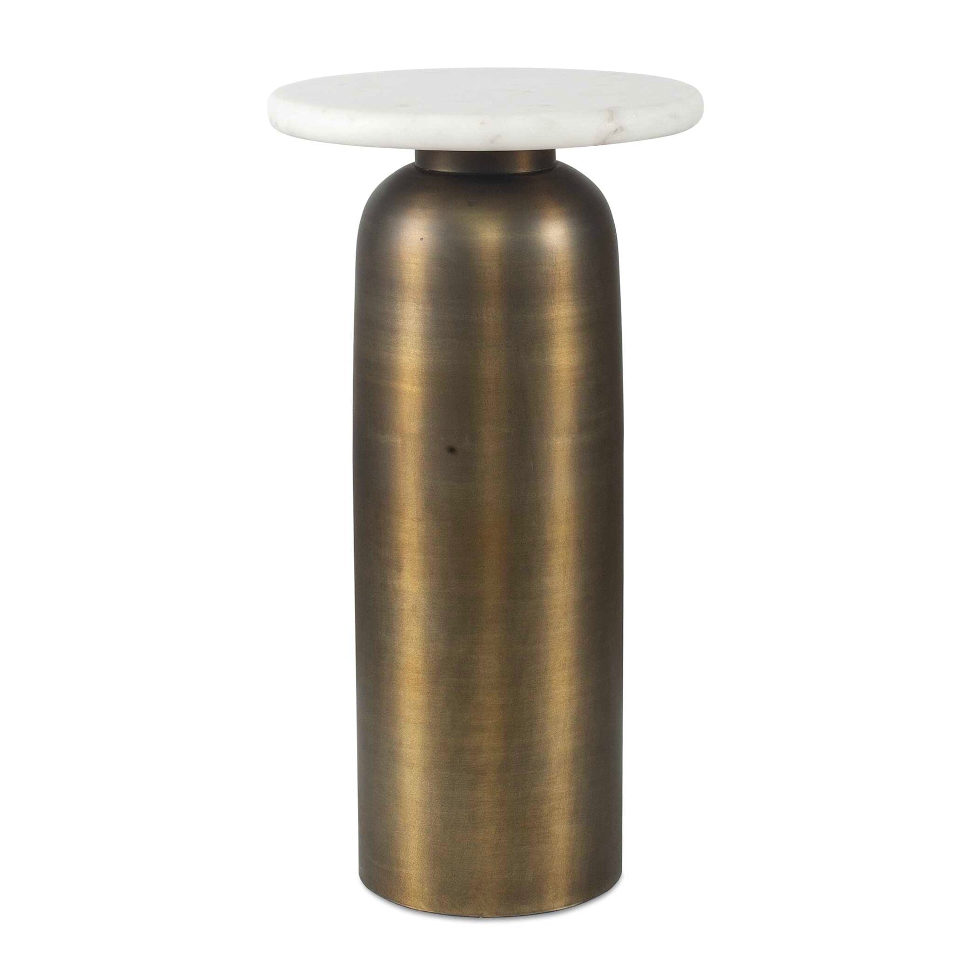 Uttermost 50251 Reiss 12 Wide Aluminum And Marble Table