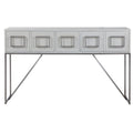Uttermost 24954 Abaya 54 Wide Contemporary Console Sofa Table With Soft White Oak