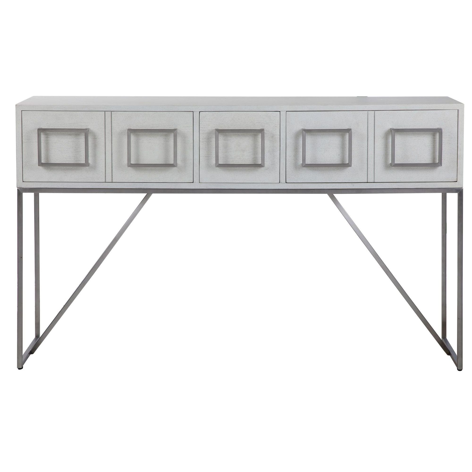 Uttermost 24954 Abaya 54 Wide Contemporary Console Sofa Table With Soft White Oak