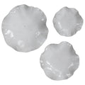 Uttermost 04234 Abella Abstract Flower Ceramic Wall Art Set Of 3 Fresh White