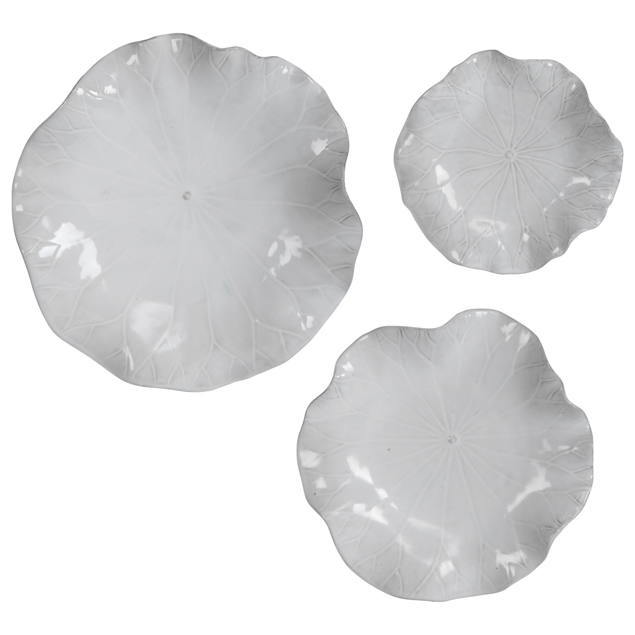 Uttermost Abella White Ceramic Wall Decors Set Of 3