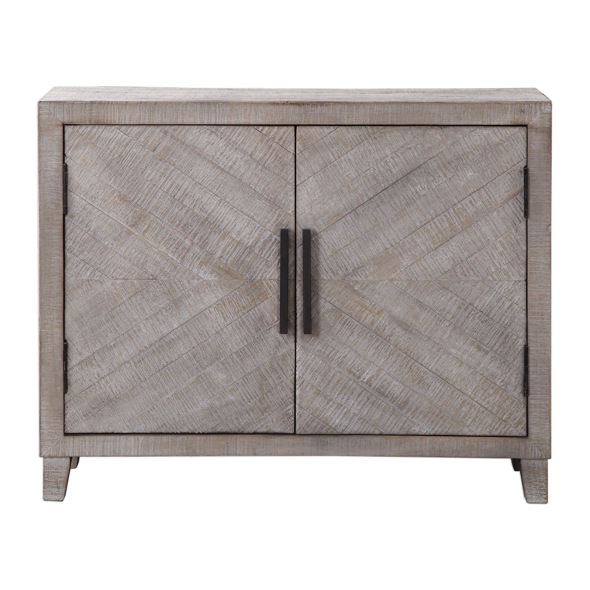 Uttermost 24873 Adalind 40 Wide Contemporary Fir Wood Accent Cabinet With Antique Bronze Door Pulls White Washed Glaze