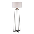 Uttermost Adrian Plated Aged Gun Metal 1 Light Floor Lamp