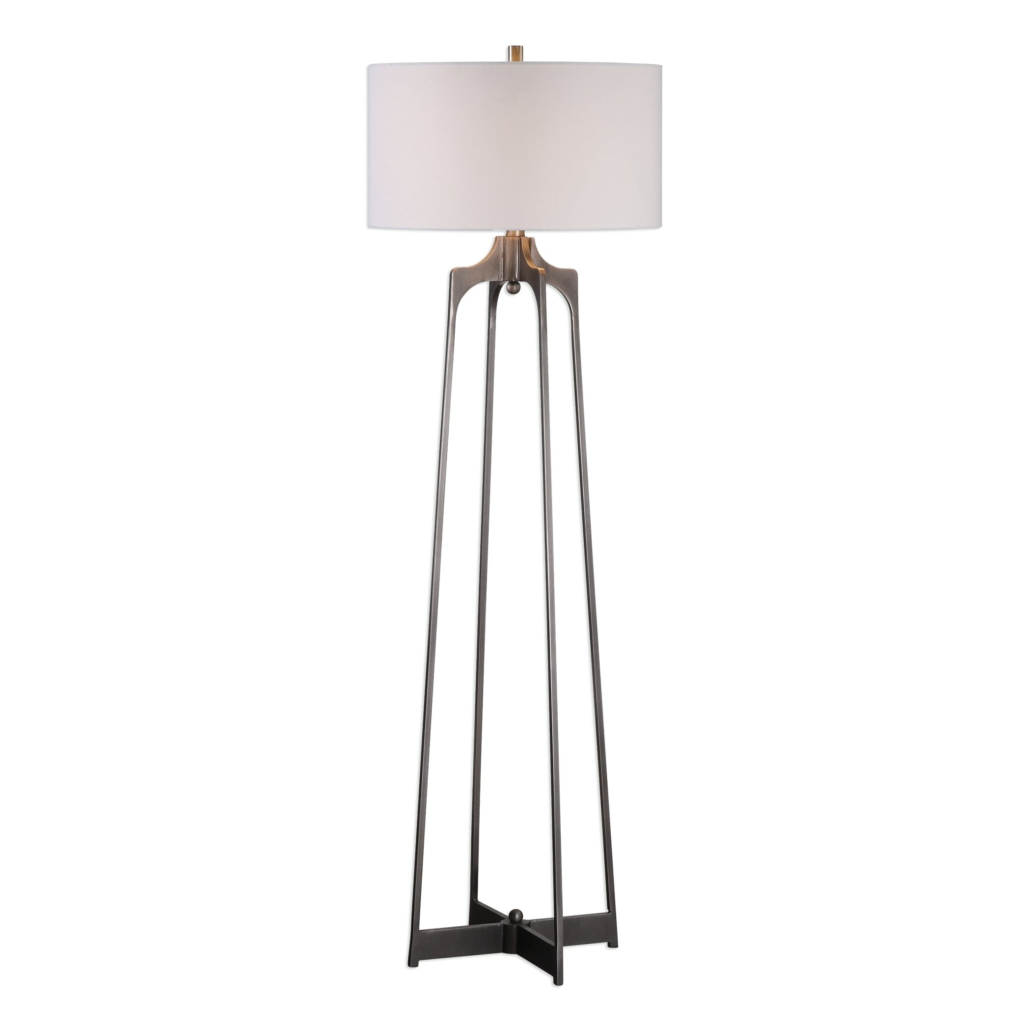 Uttermost Adrian Plated Aged Gun Metal 1 Light Floor Lamp