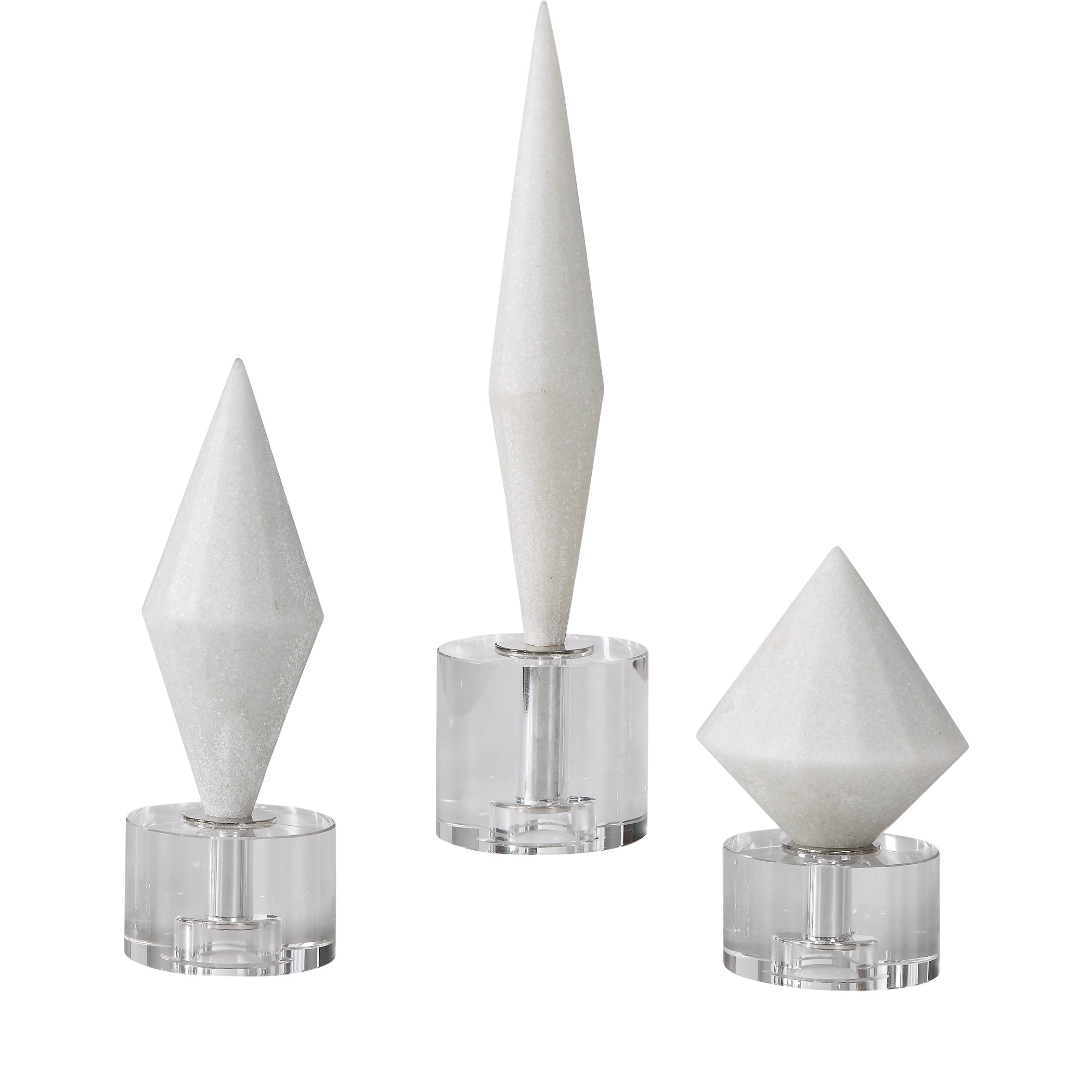 Uttermost Alize White Stone Sculptures Set Of 3