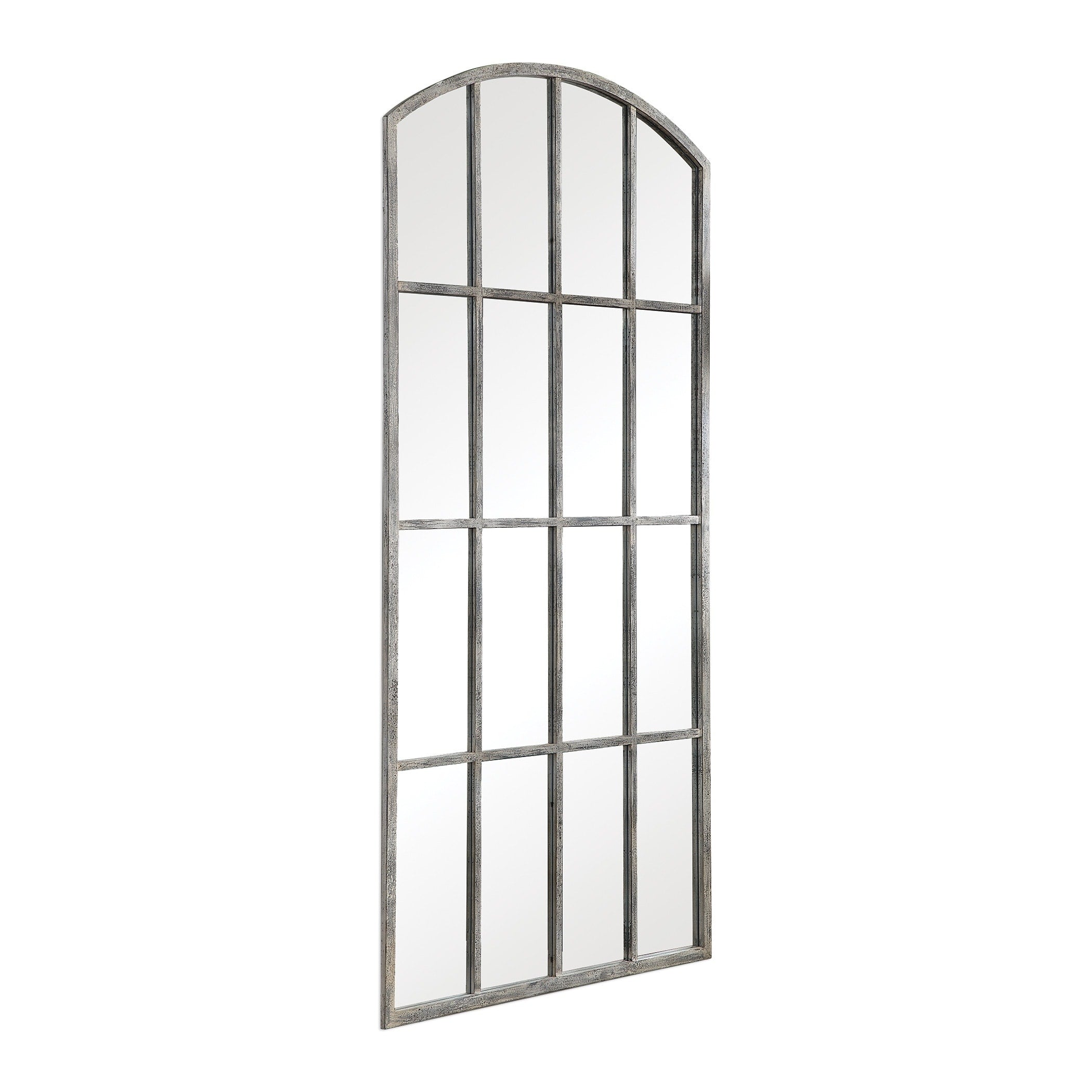 Uttermost Amiel Off White Wash Arched Mirror White Washed