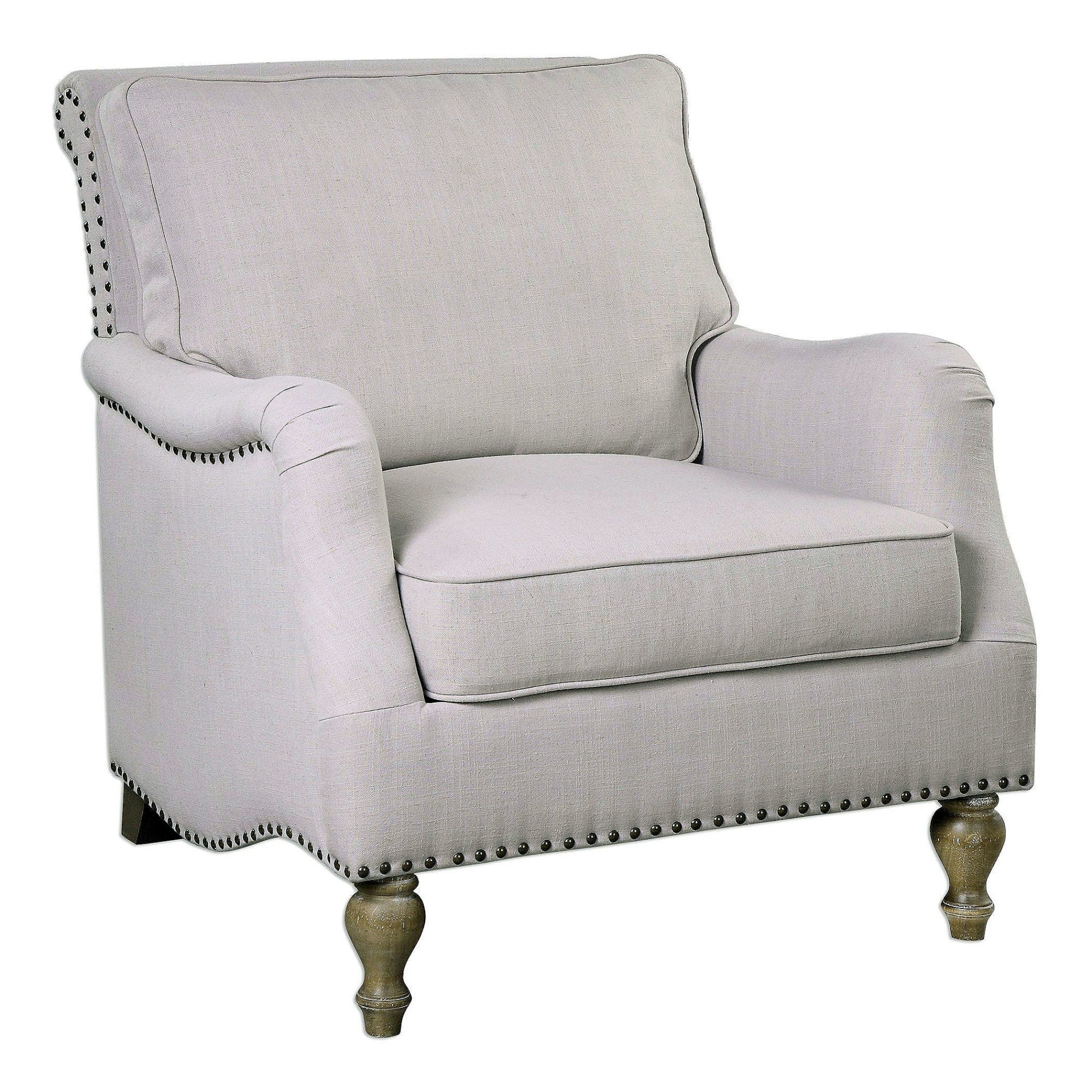 Uttermost 23291 Armstead 35 X 31 Rubber Wood Arm Chair Antique White N A