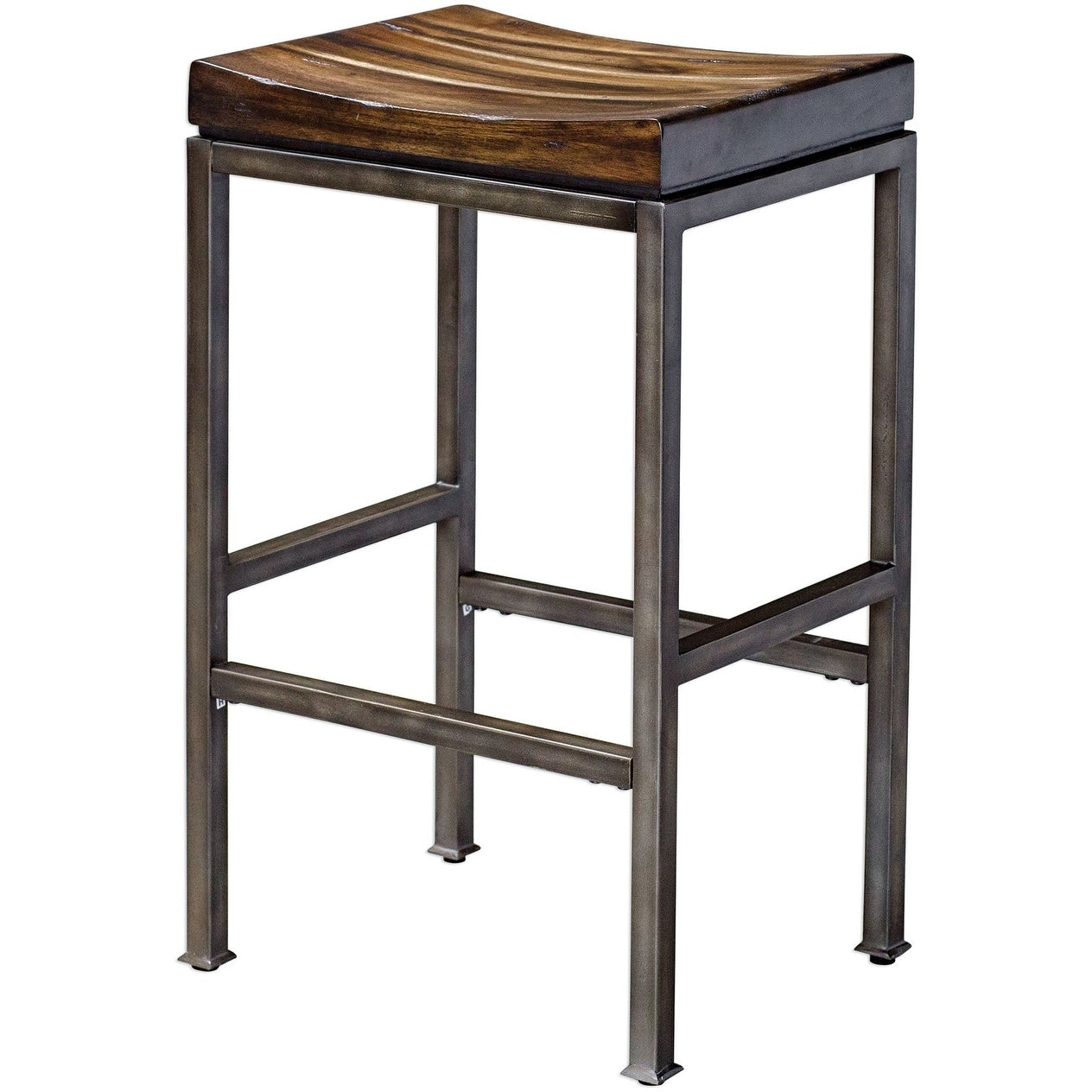 Uttermost 25893 Beck 18 Wide Framed Wood Bar Stool Medium Natural