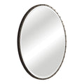 Uttermost Benedo Rustic Black Round Mirror Antique Silver 42X42X1.5