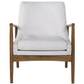 Uttermost 23519 Bev 27 Wide Fabric Rubberwood Framed Midcentury Modern Upholstered Arm Char Honey Taupe