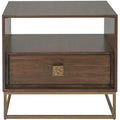 Uttermost Bexley 16 Long Metal And Walnut Wood End Table Tobacco