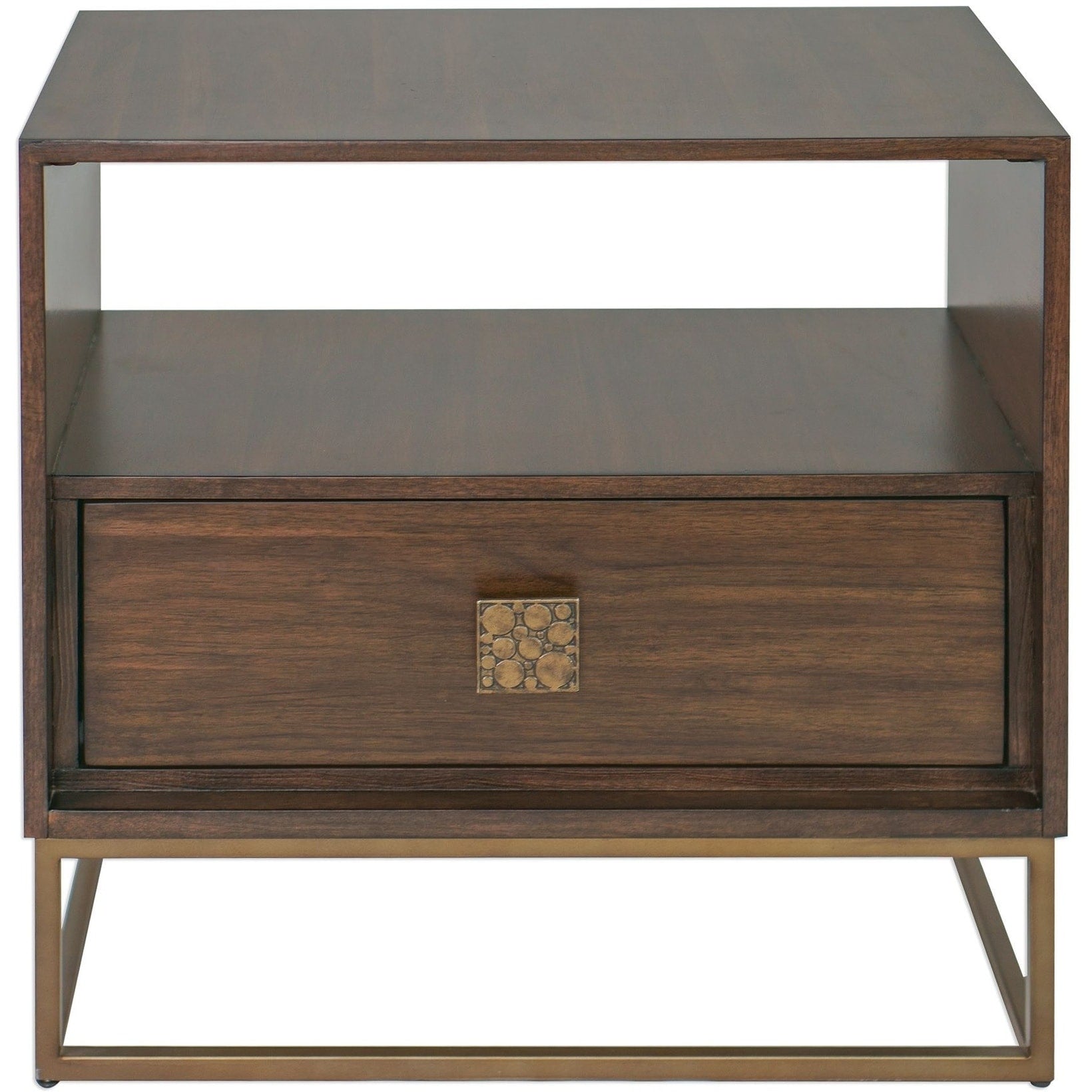 Uttermost Bexley 16 Long Metal And Walnut Wood End Table Tobacco