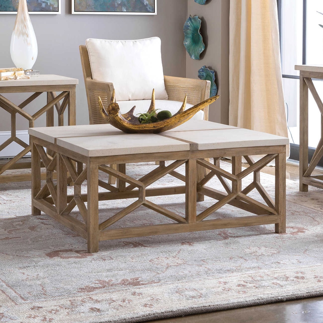 Uttermost Catali 40 Long Java Wood Coffee Table Washed Natural