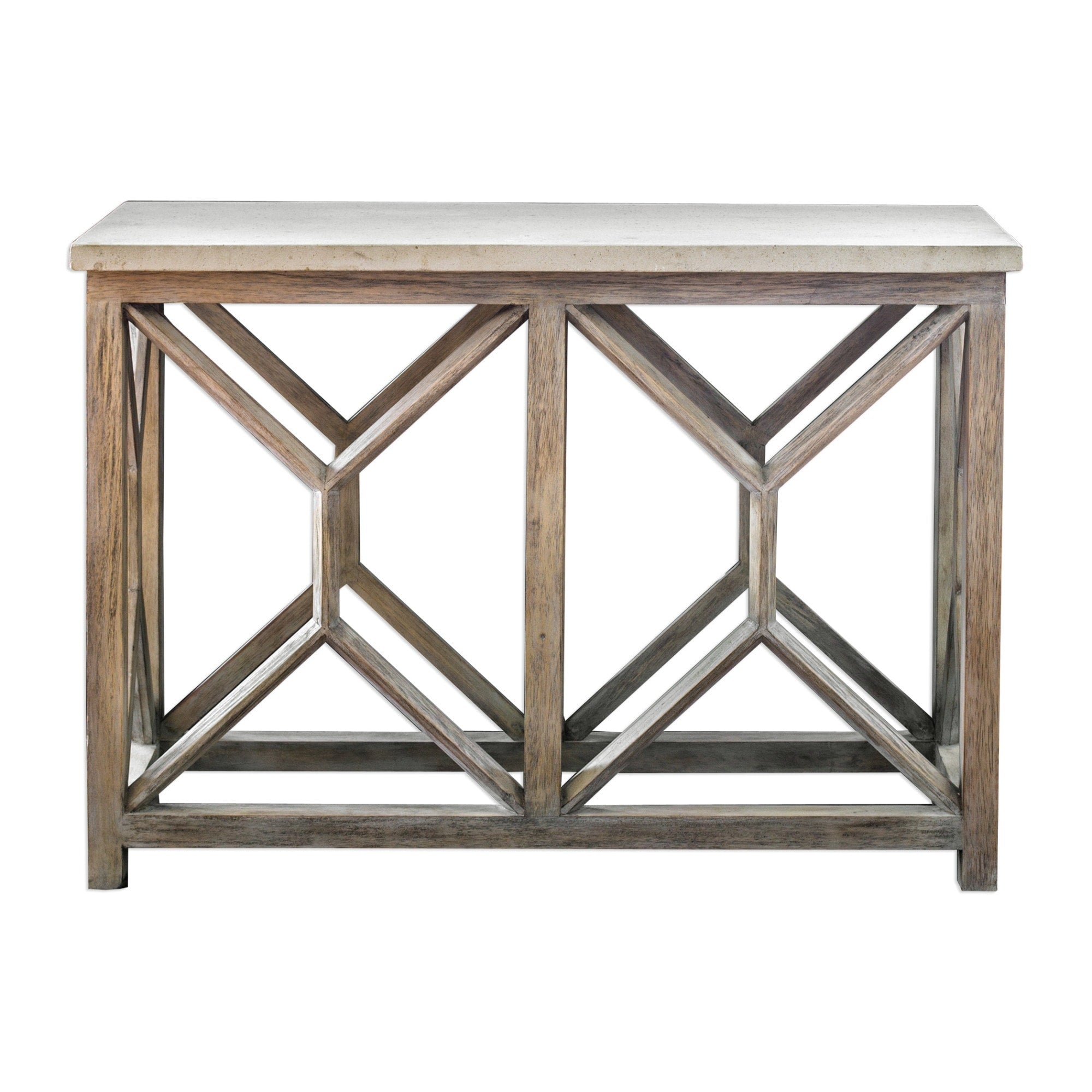 Uttermost 25811 Catali 41 Inch Wide Wood Console Table With Stone Top By Billy M Warm Oatmeal N A